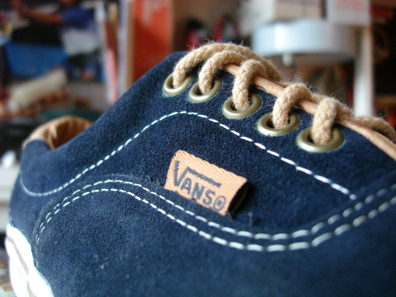 Tan and deals blue vans